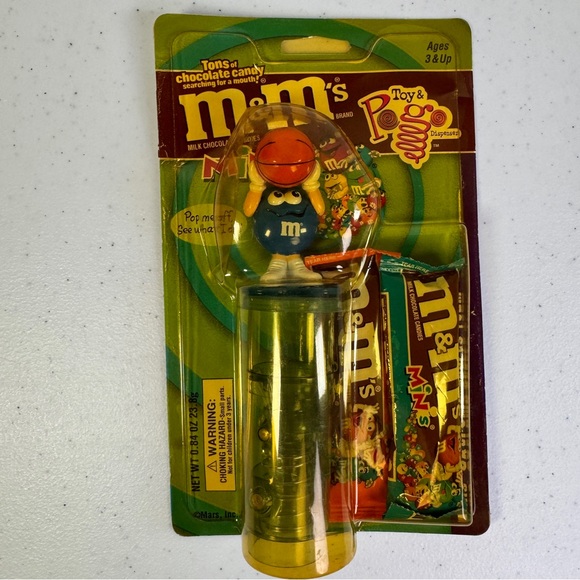 Vintage 2001 M&M's Minis Blue Basketball Toy & Pop Dispenser Extreme Sports NEW - Picture 3 of 8